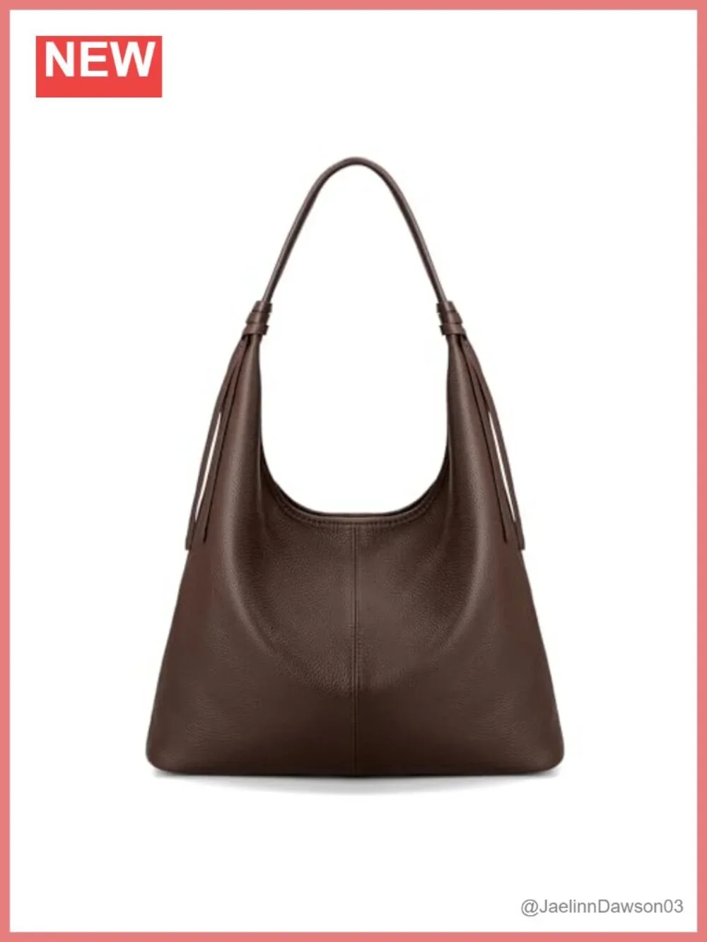 Genuine Leather Slouchy Hobo Bag Women Tassel Magnetic Closure Tote